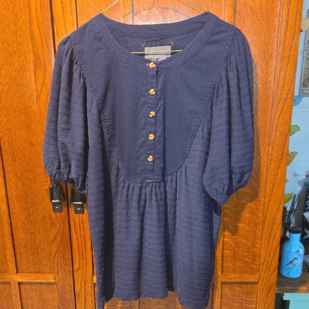 Size Medium Navy Anthropologie Blouse